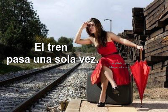 El tren pasa una sola vez -Mensajes Positivos, Reflexiones de la vida, Pasado, Futuro, -Probablemente alguien que cuando perdió el que quería coger no esperó al siguiente. Seguramente perdió todas sus esperanzas y acabó abandonando todos sus sueños y todo terminó cuando vio a lo lejos que se iba y no retrocedía. Pensaría que era la única oportunidad para ser libre y quizás sus ganas de vivir terminaron entre los incontables carriles de la vía. Cierto es que el tren no va a esperar por ti. Ni por ti ni por nadie. Pero sí vuelve después de marcharse. Regresa para llevarte a la "casualidad de tu vida". Esa que todo el mundo desconoce de antemano. Y te das cuenta de que vale la pena esperar todo el tiempo que haga falta para poder coger ese tren e irte para escaparte con lo preciso; "fuerza y sonrisa" y evadirte del pasado para vivir el presente como mejor puedas y comenzar a construir tu futuro con los cimientos del amor por lo que quieres.