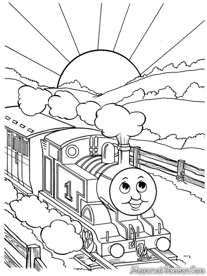 Mewarnai Gambar Kereta Api Untuk Tk