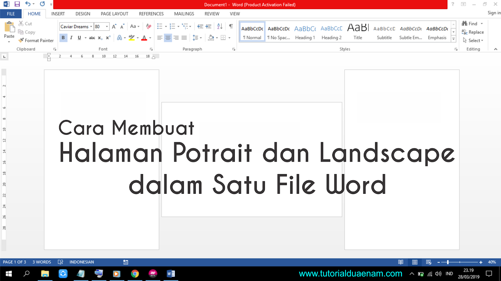 Cara Membuat Halaman Potrait Dan Landscape Dalam Satu File Word Tutorialduaenam