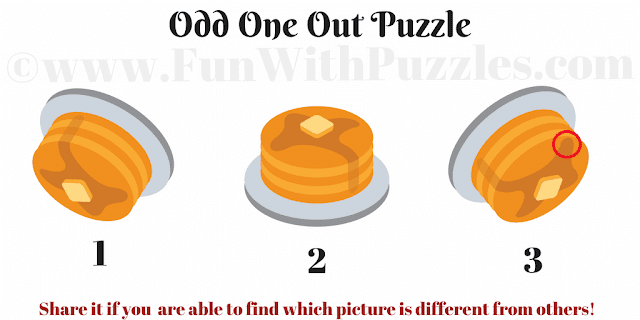 Kids Odd One Out: Cake Picture Puzzle Answer