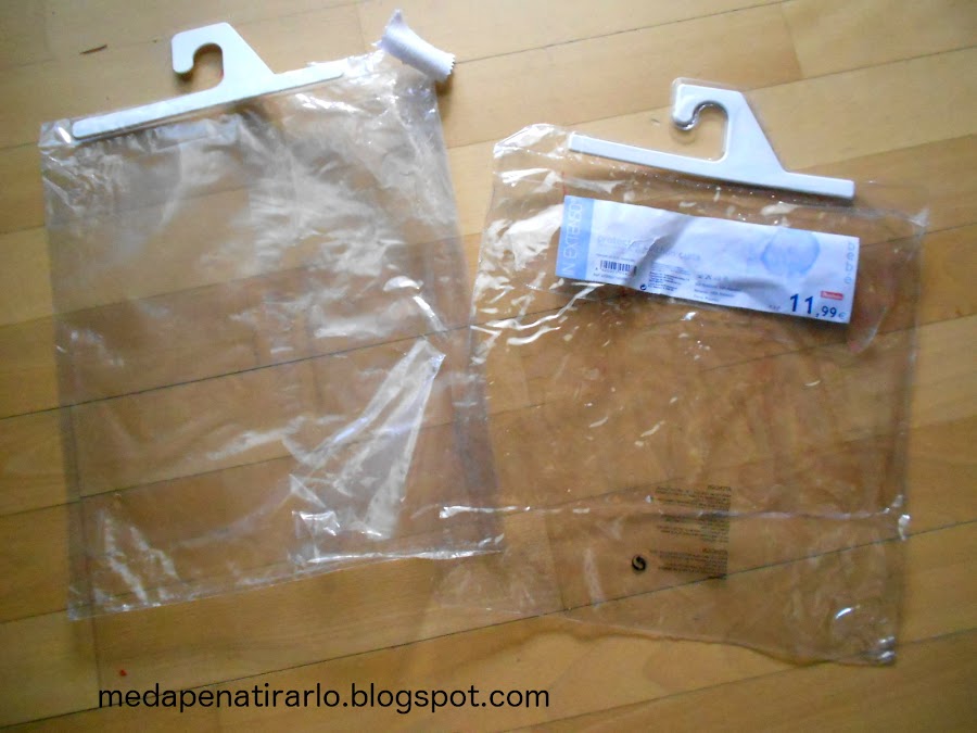 Neceser transparente para vuelos en avión reciclando funda de plástico  grueso