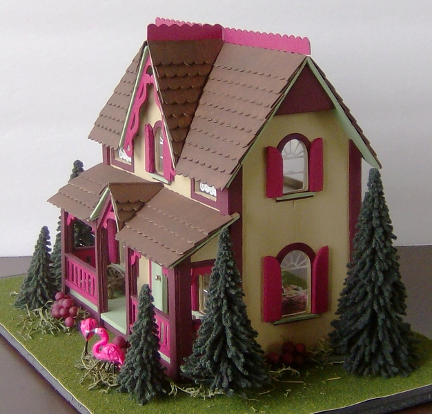 balsa wood dollhouse