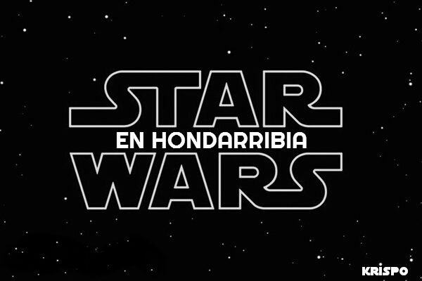 Cartel en blanco y negro de Star Wars en Hondarribia