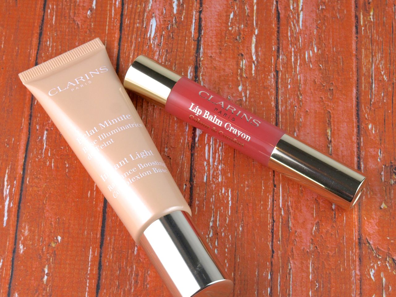 Clarins Instant Light Boosting Complexion Base in "Champagne" & Lip Balm Crayon in "Creamy Pink": Review and Swatches | The Beauty, Makeup, and Skincare Blog Reviews and Swatches