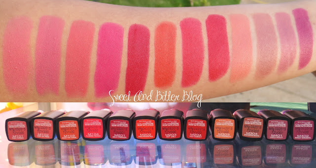 12 Maybelline Color Show CREAMY MATTE Lipcolor Swatches 12 Maybelline Color Show CREAMY MATTE Lipcolor Swatches