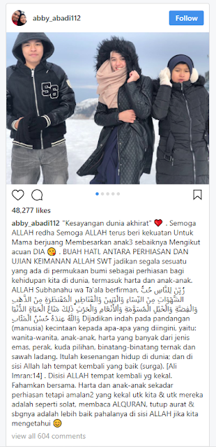 abby abadi abby abadi hantar anaknya ke turki