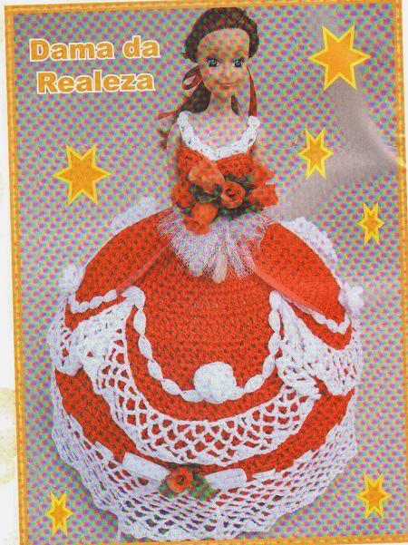 vestido de croche para boneca barbie com grafico