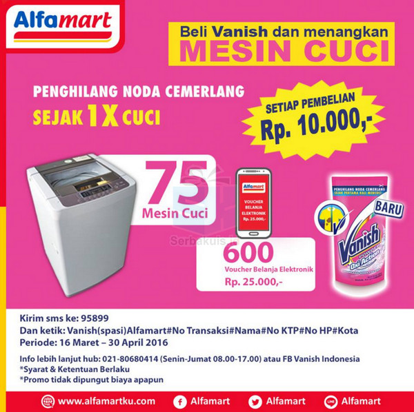 Beli Vanish dan Menangkan Mesin Cuci Beli Vanish dan Menangkan Mesin Cuci