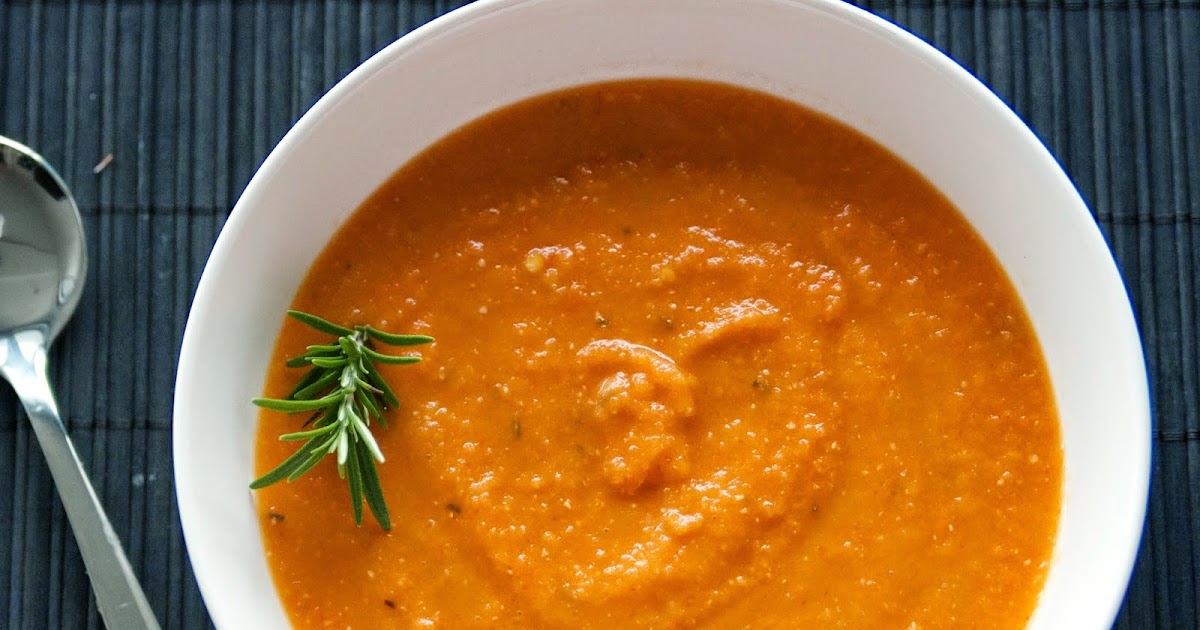 Roasted Bell Pepper and Tomato Soup with Black Pepper and Rosemary ...