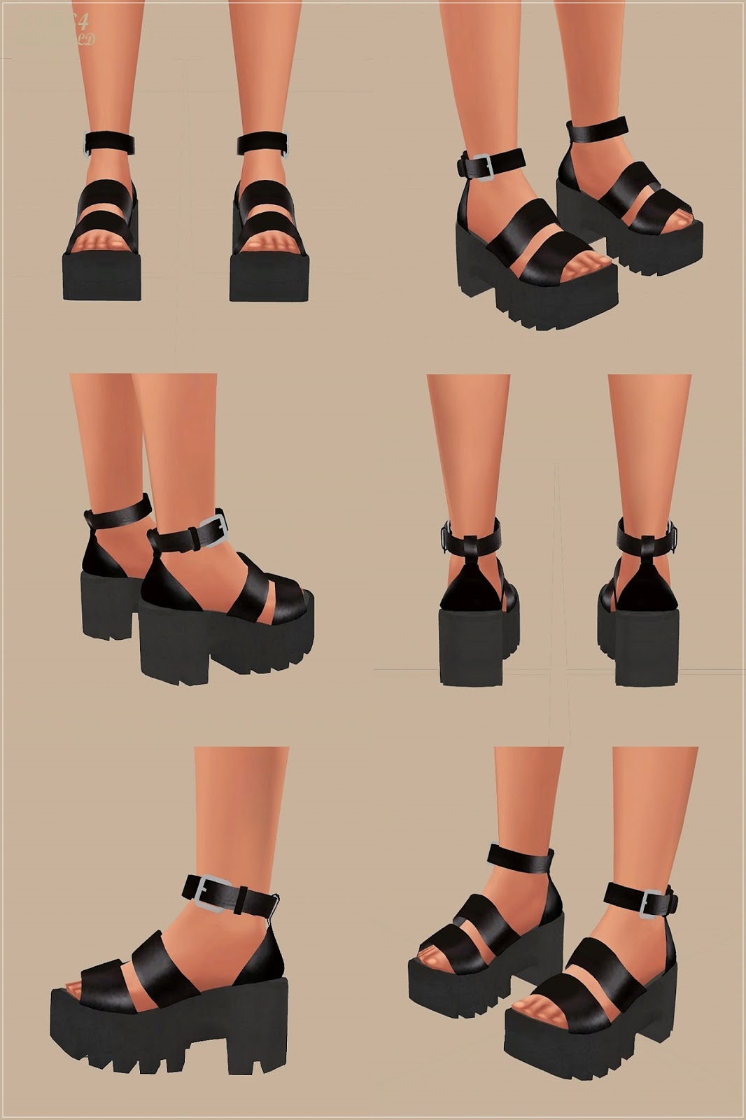 Chunky Sandal_청키 샌들_여자 신발 - SIMS4 marigold