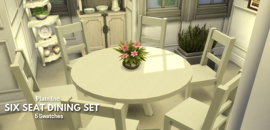 Simlish Designs Six Seat Round Dining Set Simlish Designs Six Seat Round Dining Set, Six Chair Round Dining Table
