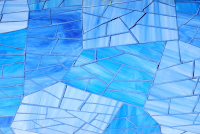 Mosaic Texture in Blue Glass