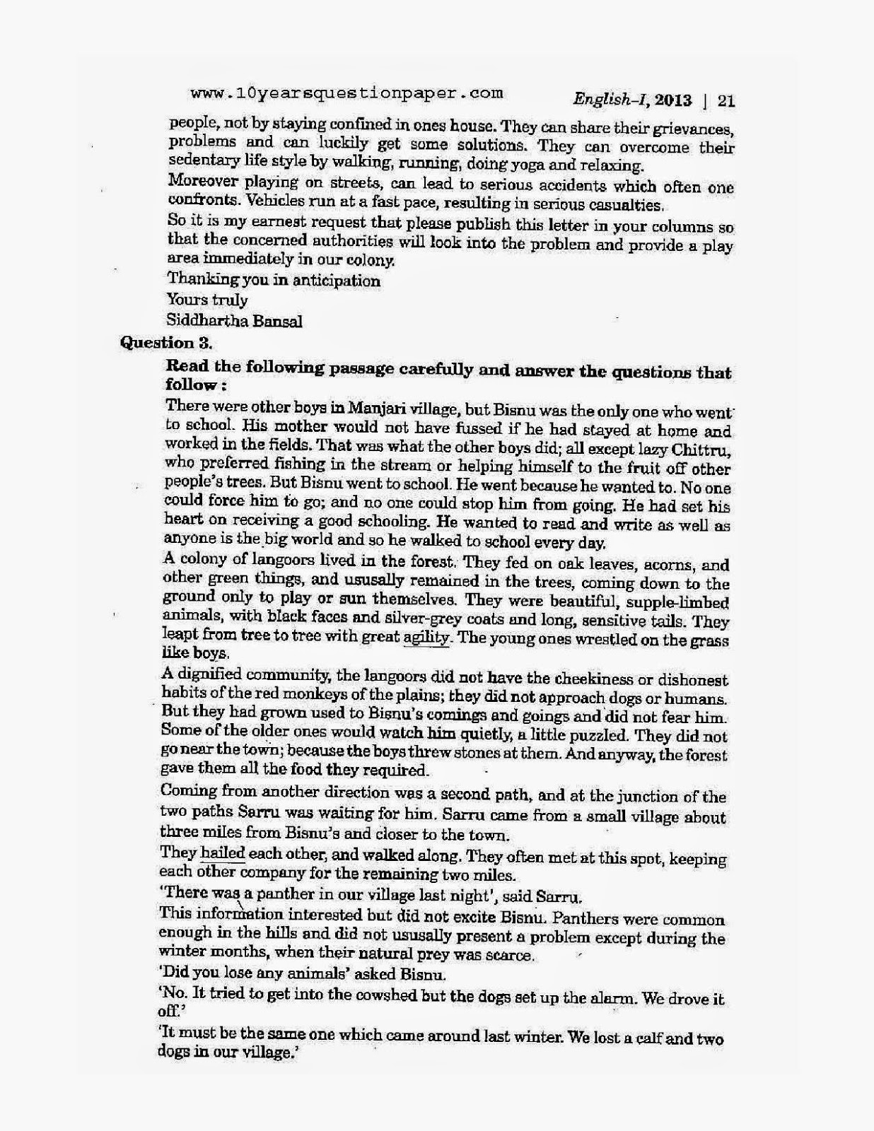 Icse class 10th English solved question paper 2013 Icse class 10th English Language solved question paper 2013