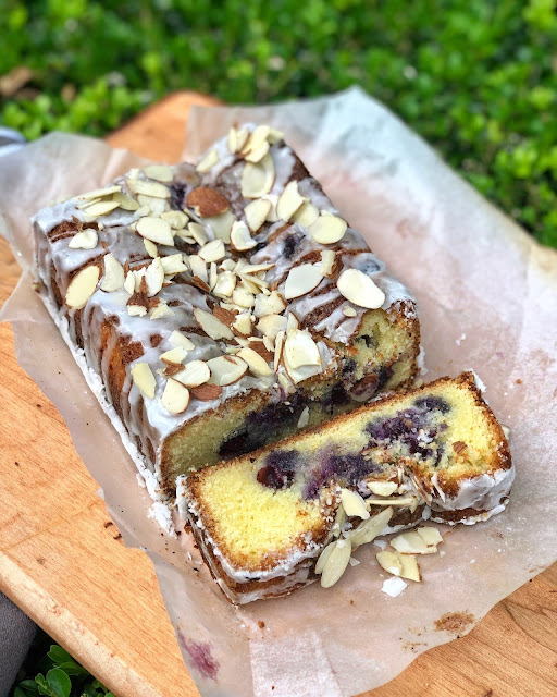 Ottolenghi's Blueberry & Almond Loaf Cake