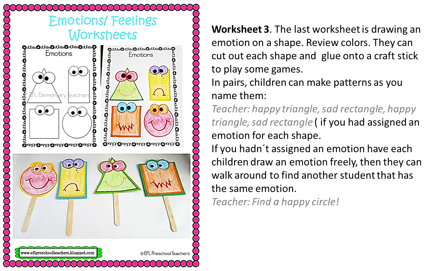 ESL/EFL Preschool Teachers Feelings/ Emotions Theme