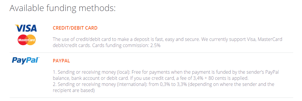 Opción binaria aceptando paypal