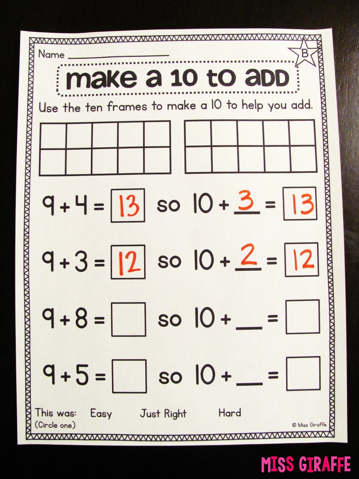 Make A 10 To Add Worksheets