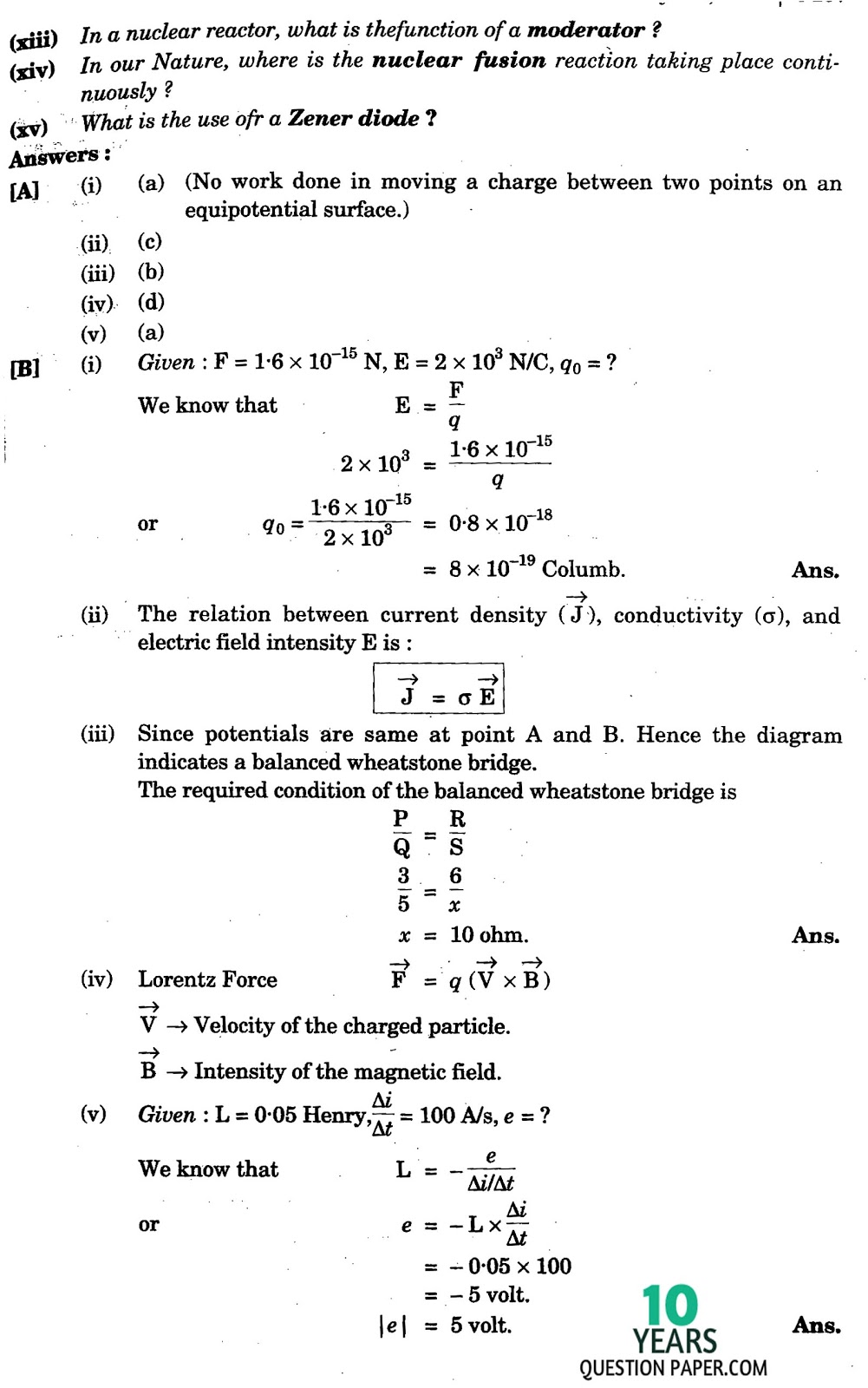 isc 2016 class 12th Physics board answer paper isc 2016 class 12th Physics paper solved