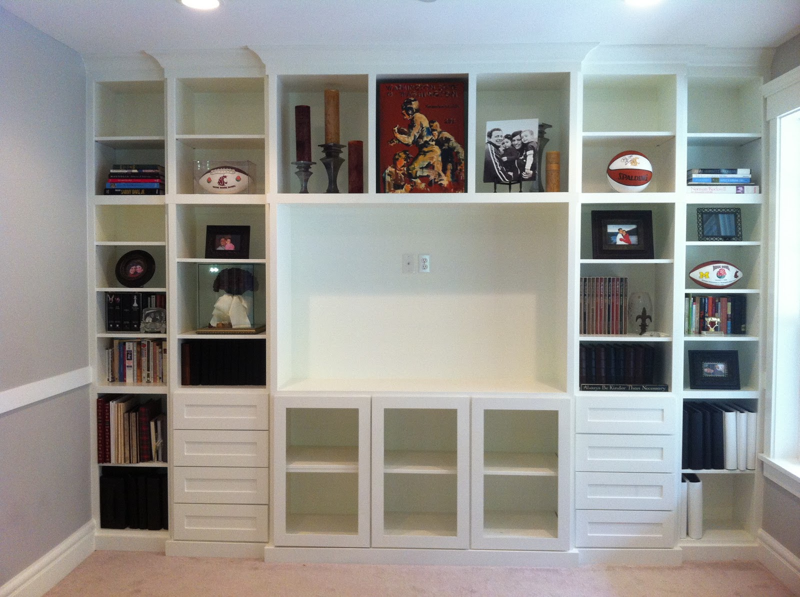 In Its Place Organization Builtin Bookcase and a Feature!
