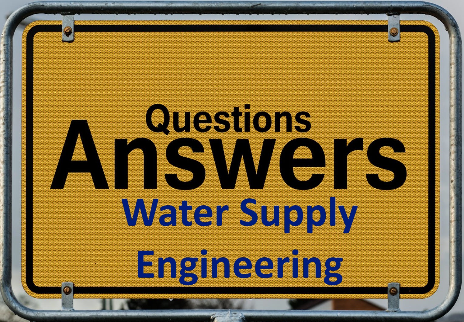 Engineer Babu Lal Water Supply Engineering Questions (W1)