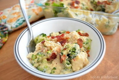 A delicious and easy casserole with layers of rice, chicken, bacon and broccoli. Life-in-the-Lofthouse.com