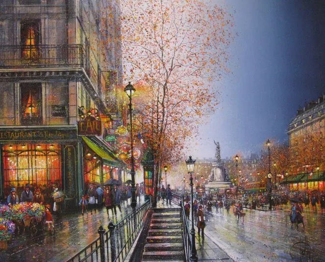 Guy Dessapt 1938 | French Impressionist painter | Paris autumn