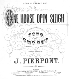 Original 1957 sheet music title page for JINGLE BELLS (One Horse Open Sleigh) by James Pierpont