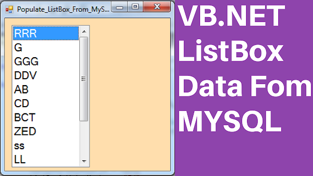 VB.Net Populate ListBox With MySQL Data