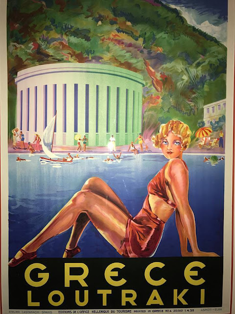 Vintage travel poster for Loutraki Greece Vintage travel poster for Loutraki Greece