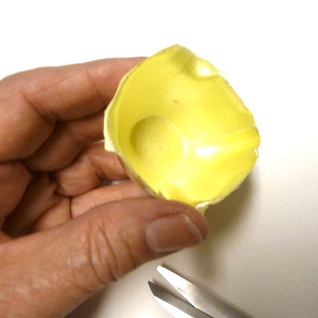 Make it easy crafts Recycled egg carton shrinkit cross necklace