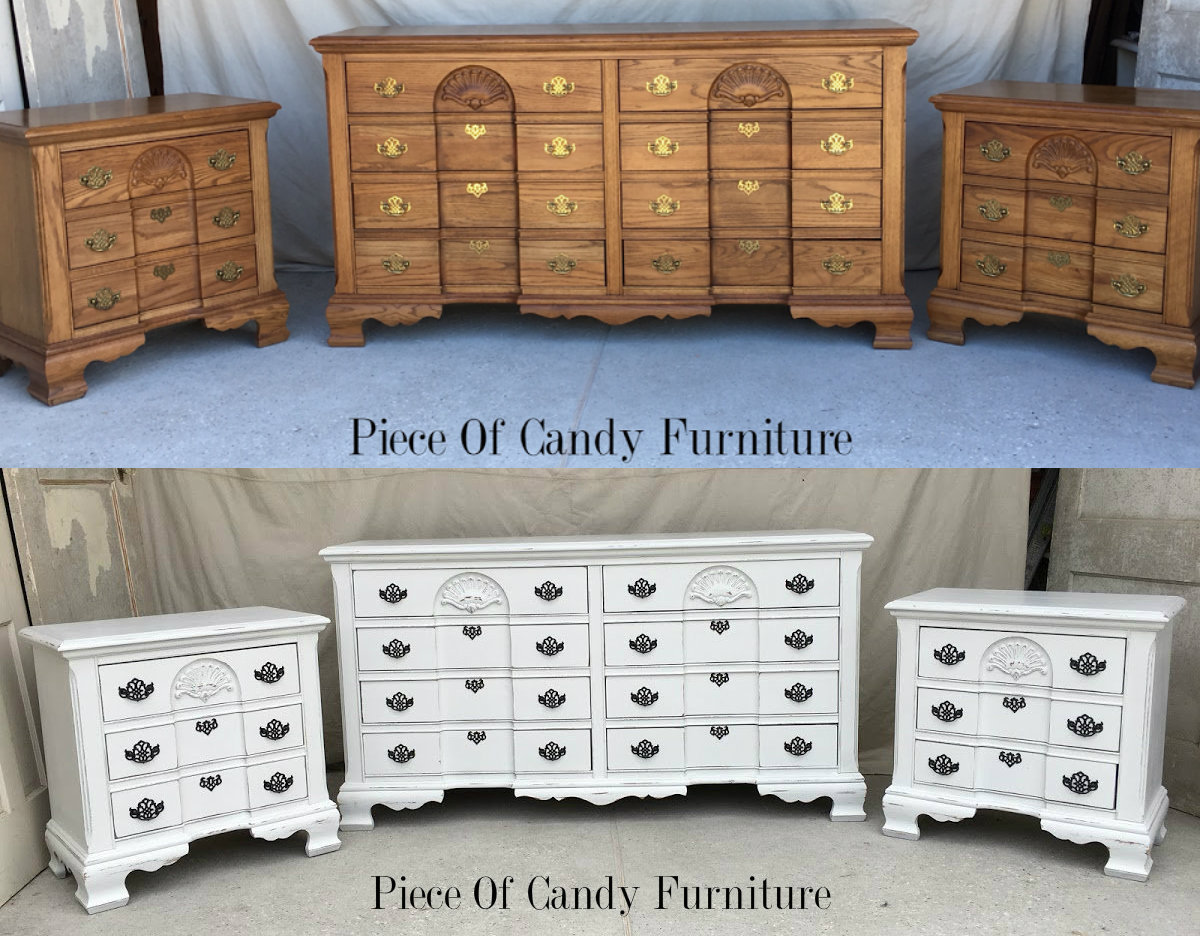 Piece Of Candy Furniture Distressed White Dresser Nightstands Set
