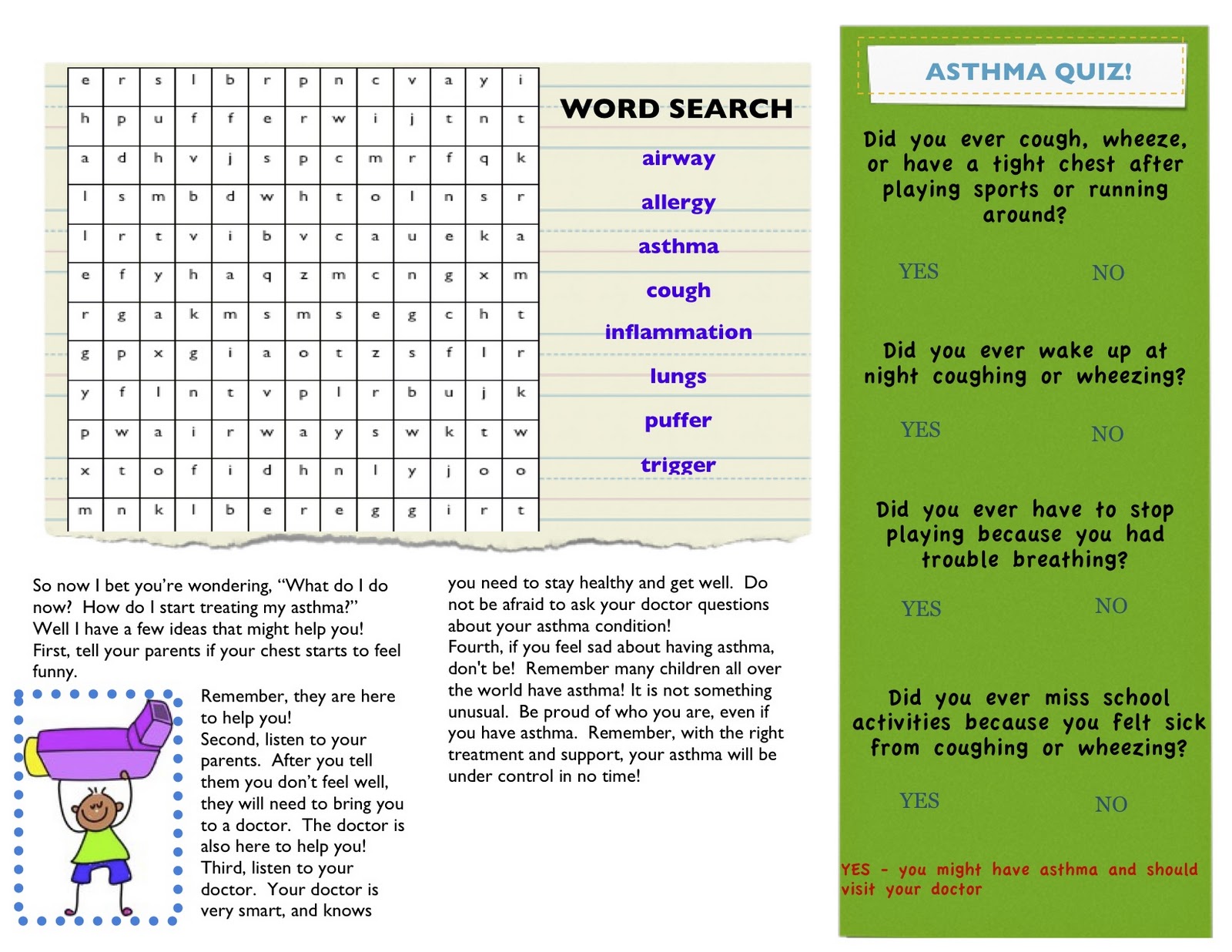 Asthma Awareness for Adults and Children A Child's Guide to Asthma