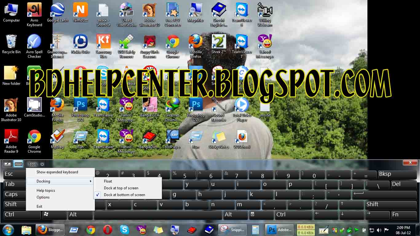 How to add "tablet pc Input panel" / "On Screen Keyboard" in Taskbar