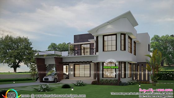 5 BHK unique modern home plan