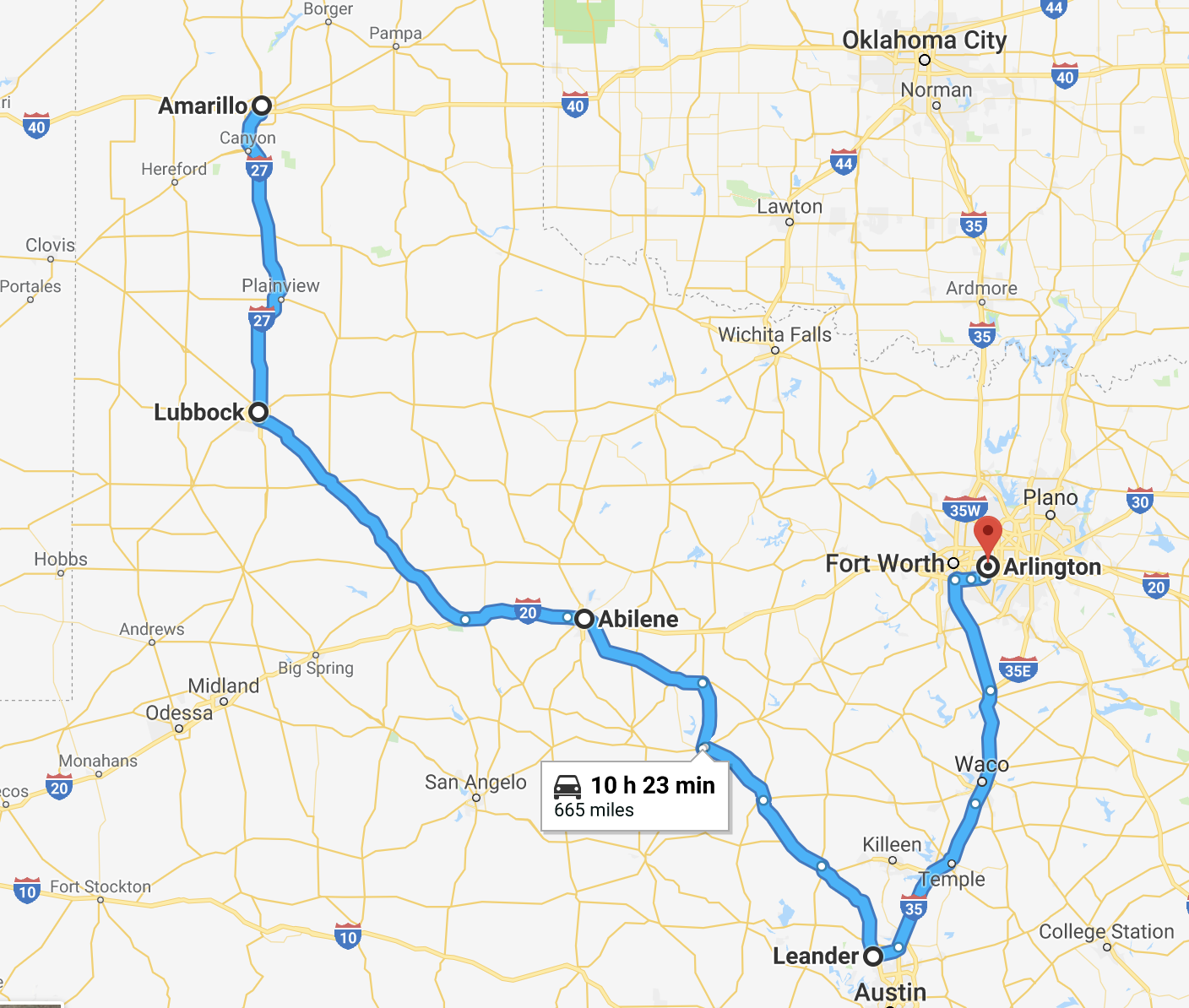 Kris & Brian's Travels Week 3 Amarillo Texas to Arlington Texas