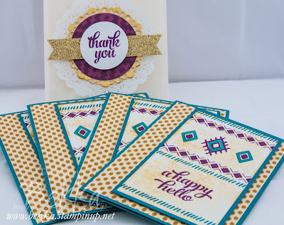 Aztec Inspired Card Collection Using Bohemian Boarders from Stampin' Up! UK