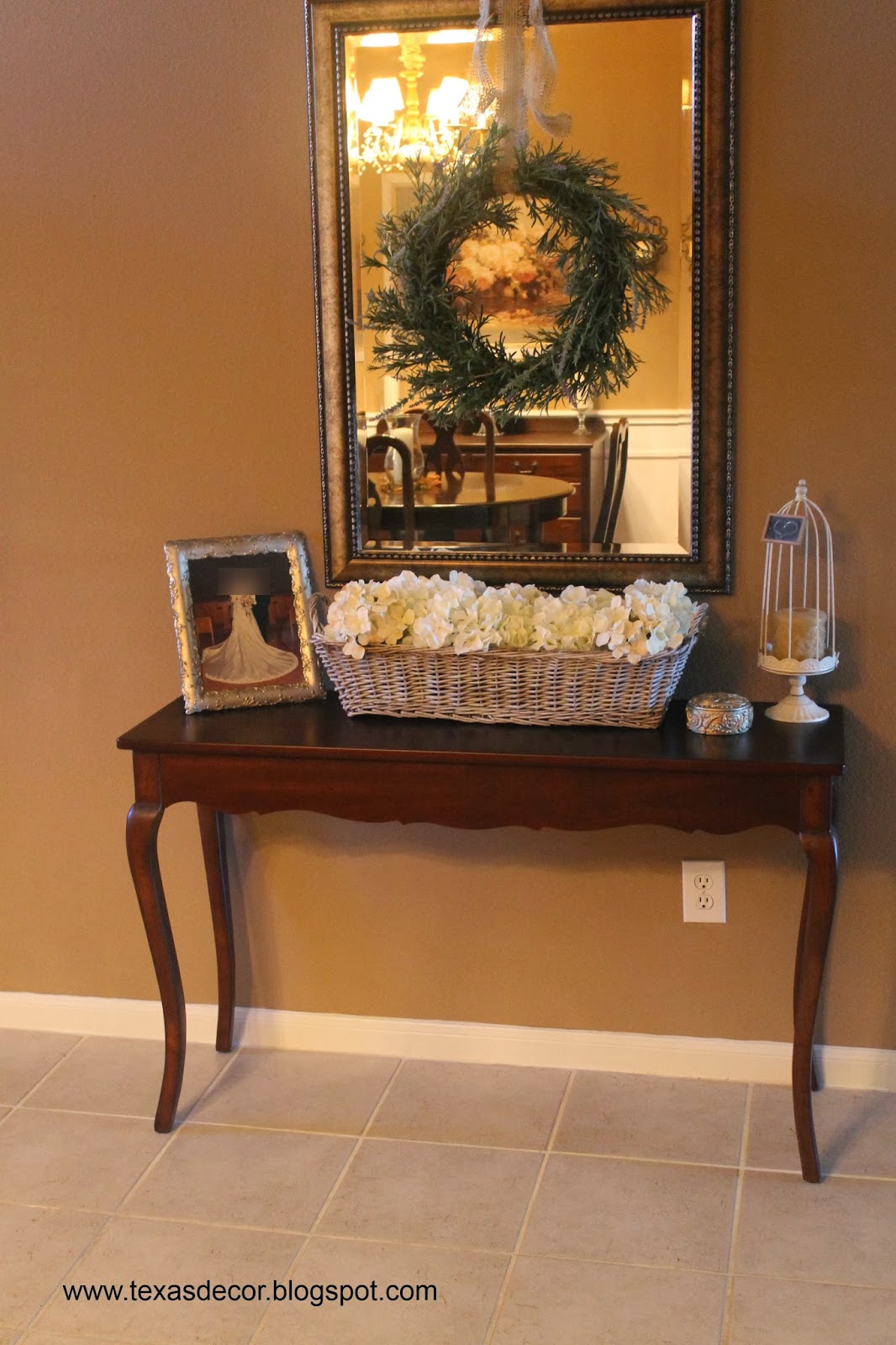 Texas Decor Foyer Basket and Dining Room Sideboard