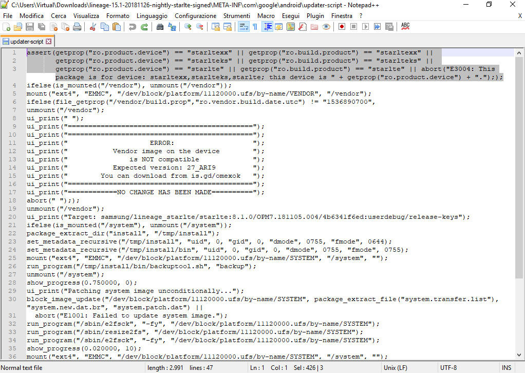Information Technology Android Risolvere errori Status 7 Error, Error