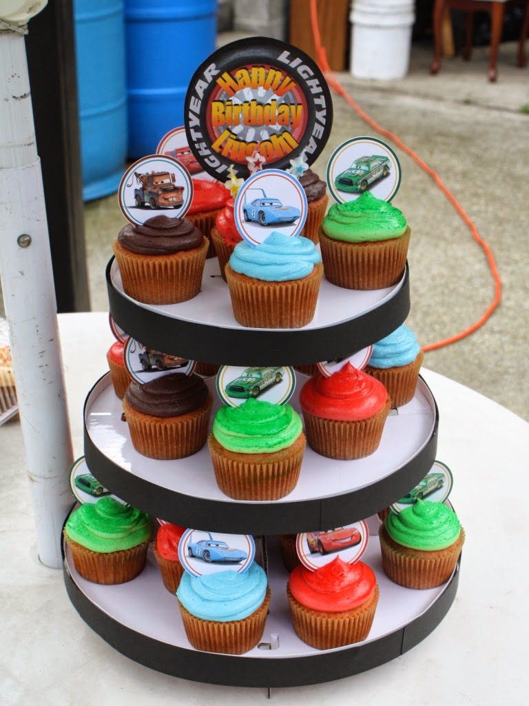 Party Cakes Cars Cupcake Display for Lincoln