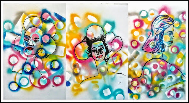 Face Abstract Painting, by Miabo Enyadike Abstract Art Face Painting, on Paperbordsby Miabo Enyadike