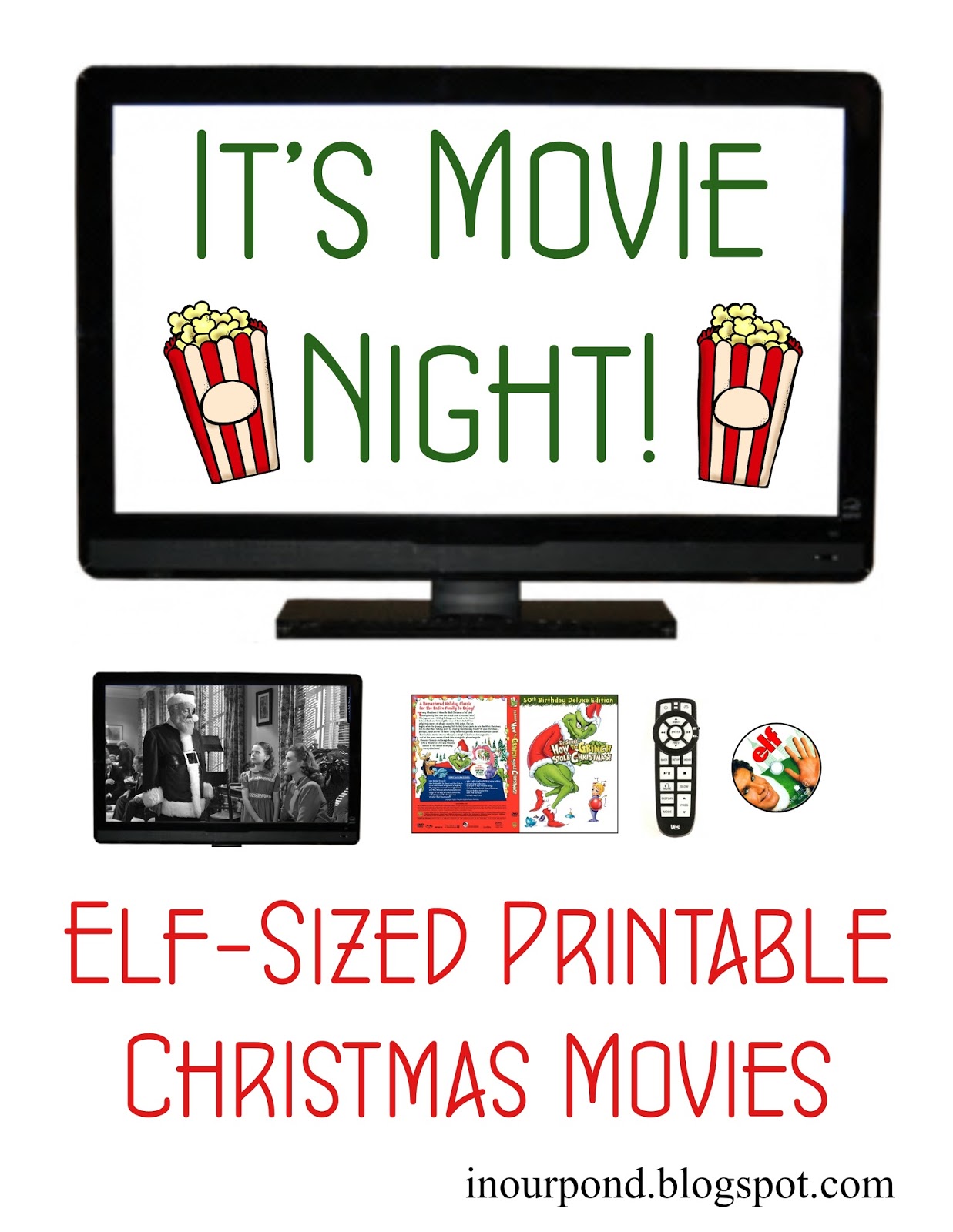 Elf Movie Night free Printable In Our Pond Elf Movie Night free Printable In Our Pond