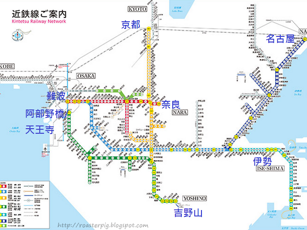 近鐵路線圖+近鐵各路線停車站一覽