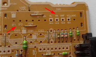 Tuner pin information written on the PCB