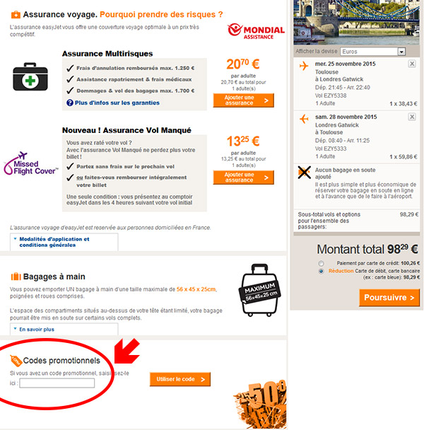 code promotionnel easyjet France news collections