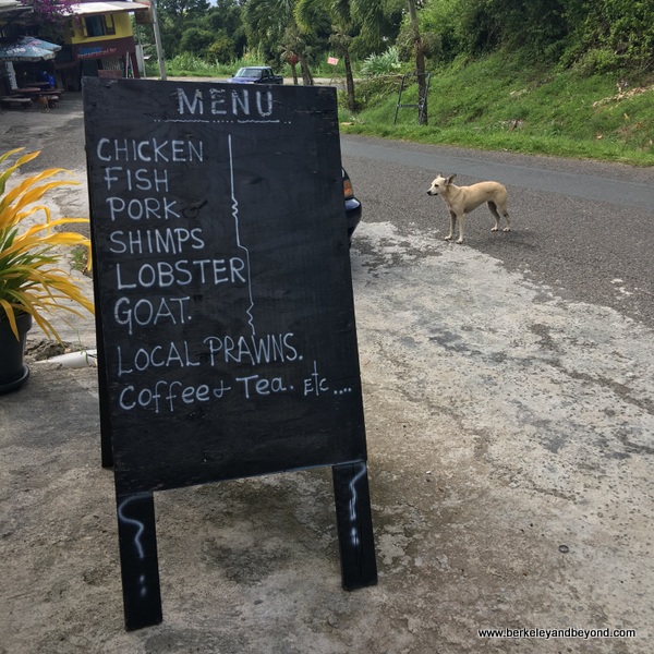 menu at Sunshine Restaurant in Bloddy Bay in Tobago menu at Sunshine Restaurant in Bloddy Bay in Tobago