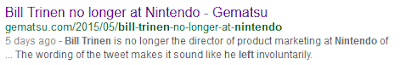 Gematsu Bill Trinen no longer at Nintendo shoddy reporting bad journalism