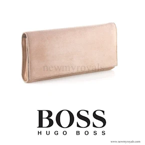 Princess Mary carried Hugo Boss suede clutch bag