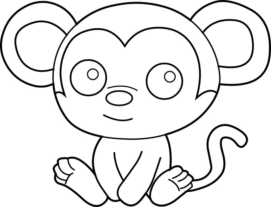Kids Page Baby Monkey Coloring Pages