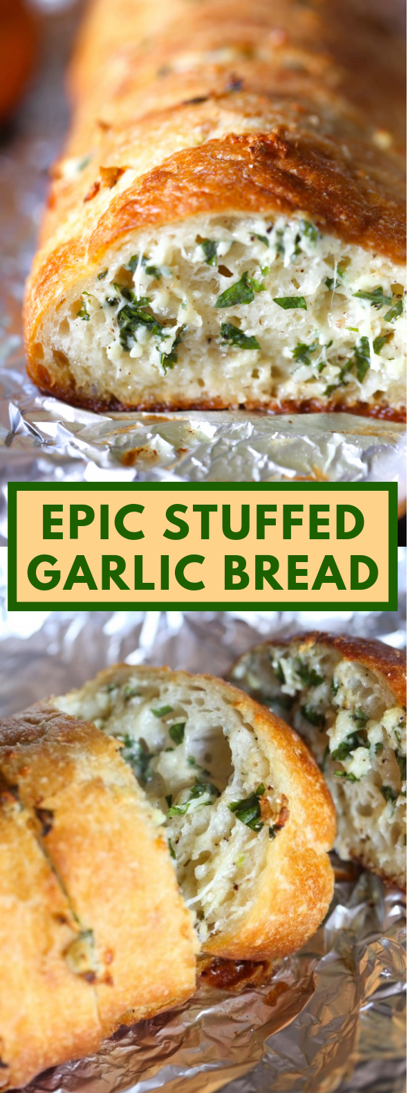 EPIC STUFFED GARLIC BREAD #vegetarian #food EPIC STUFFED GARLIC BREAD #vegetarian #food