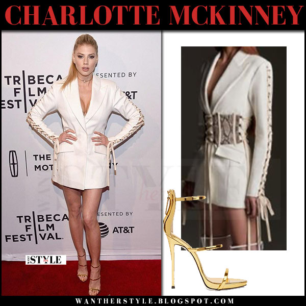 white and gold blazer dress
